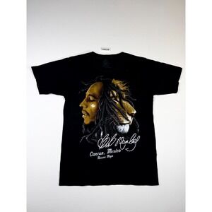 Expressate Tee Shirt Mens Small Black Graphic Zion Rootswear Bob Marley Lion